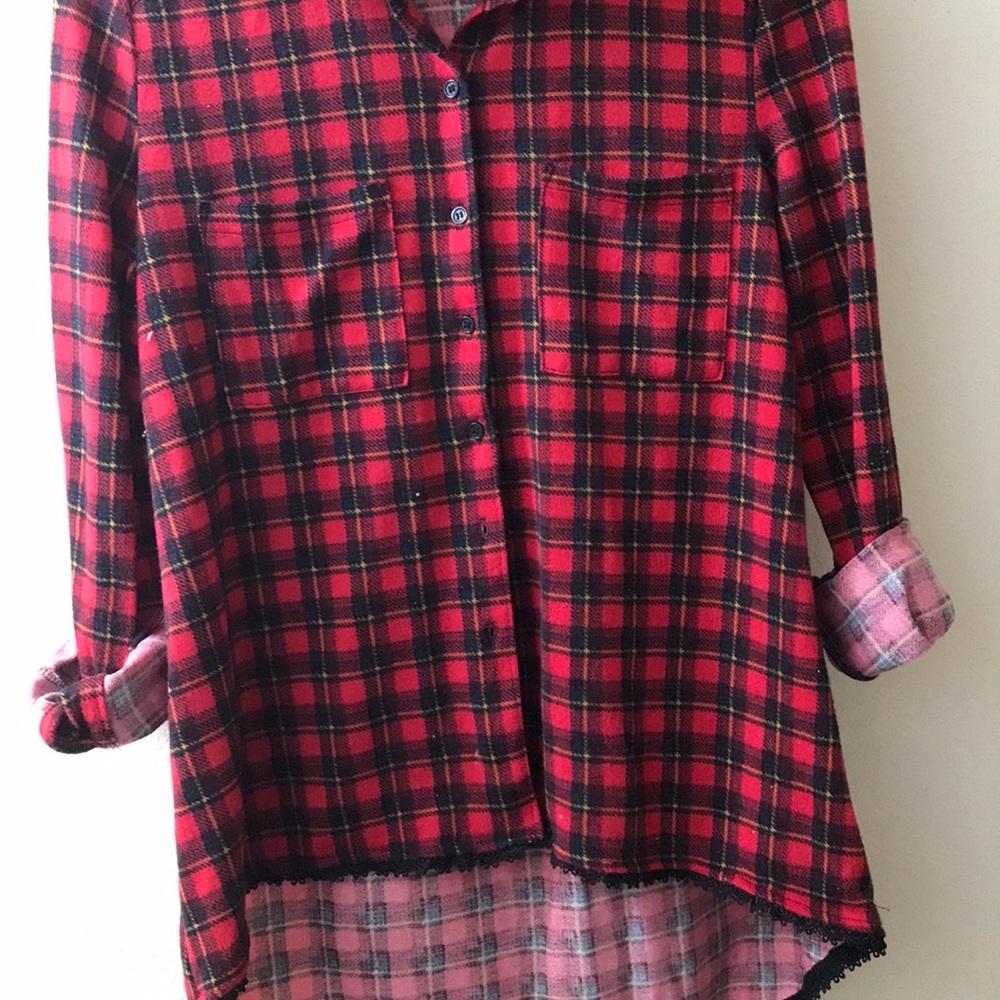 Flannel with lace detailing